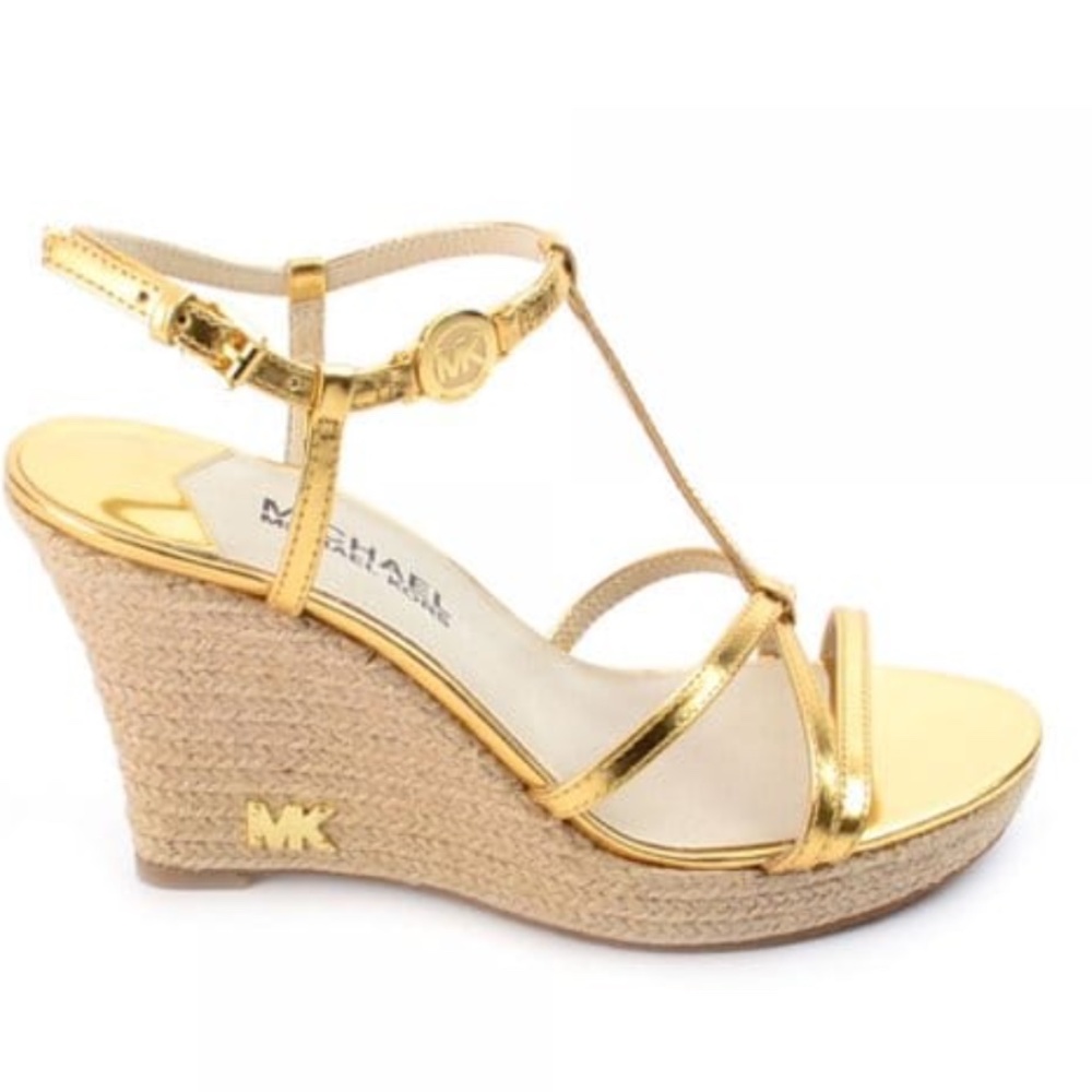 Michael Kors Kami Wedge Sandal in Pale Gold